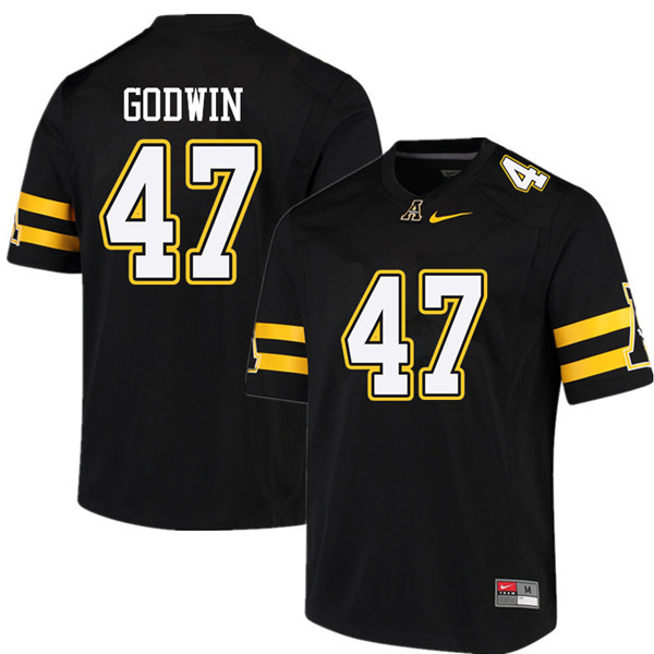 Men #47 Okon Godwin Appalachian State Mountaineers College Football Jerseys Sale-Black